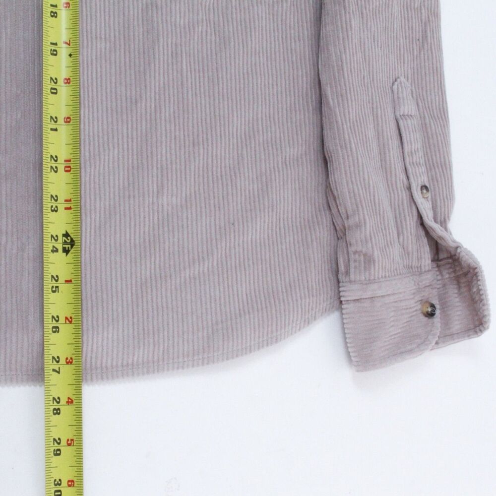 Reiss Corduroy Men's Beige Long Sleeves Spread Collar Button Down Shacket Large - Picture 9 of 10